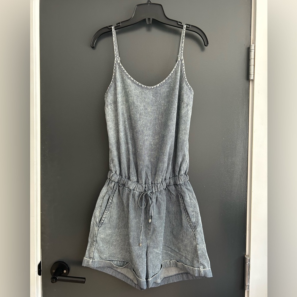 Fidelity Denim New Distressed Tencel Romper - Sample Size Small